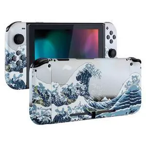 DIY Replacement Shell Buttons for Nintendo Switch, Soft Touch Back Plate for Switch Console, Custom Housing Case with Full Set Buttons for Joycon Handheld Controller - The Great Wave @ DIY Replacement Shell Buttons for Nintendo Switch, Soft Touch Back Plate for Switch Console, Custom Housing Case with Full Set Buttons for Joycon Handheld Controller - The Great Wave @