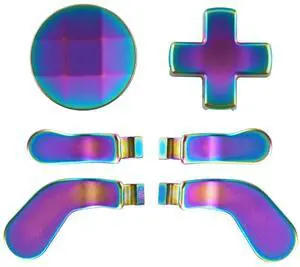 6 in 1 Metallic Rainbow Aura Blue & Purple Magnetic Stainless Steel D-pads Replacement Back Paddles for Xbox Elite , Direction Keys Back Buttons for Xbox Elite & Elite Series 2 Controller @ 6 in 1 Metallic Rainbow Aura Blue & Purple Magnetic Stainless Steel D-pads Replacement Back Paddles for Xbox Elite , Direction Keys Back Buttons for Xbox Elite & Elite Series 2 Controller @