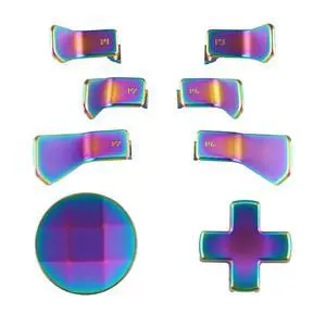 Metalic Metalic Rainbow Aura Blue Purple Magnetic Stainless Steel D-Pads + 6 in 1 Replacement Interchangeable Back Paddles for Xbox One Elite & Elite Series 2 Controller @ Metalic Metalic Rainbow Aura Blue Purple Magnetic Stainless Steel D-Pads + 6 in 1 Replacement Interchangeable Back Paddles for Xbox One Elite & Elite Series 2 Controller @