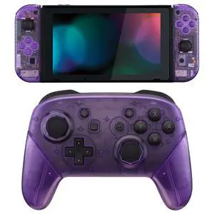 Clear Atomic Purple Custom Shell for Nintendo Switch, Octagonal Gated Sticks Design Replacement Full Set Shell for Nintendo Switch Pro Controller - Console Controller NOT Included @ Clear Atomic Purple Custom Shell for Nintendo Switch, Octagonal Gated Sticks Design Replacement Full Set Shell for Nintendo Switch Pro Controller - Console Controller NOT Included @