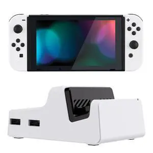 AiryDocky White Replacement Dock Shell + Full Set Shell for Nintendo Switch - Console Controller Dock NOT Included @ AiryDocky White Replacement Dock Shell + Full Set Shell for Nintendo Switch - Console Controller Dock NOT Included @