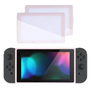 Cherry Blossoms Pink Colorful Border Screen Protector + Replacement Shell Front Frame for Nintendo Switch Console with Volume Up Down Power Buttons - Console NOT Included @ Cherry Blossoms Pink Colorful Border Screen Protector + Replacement Shell Front Frame for Nintendo Switch Console with Volume Up Down Power Buttons - Console NOT Included @