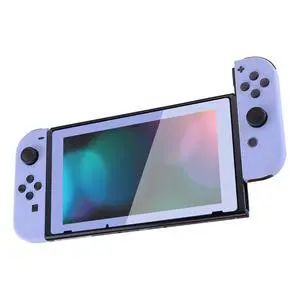 Soft Touch Joycon Handheld Controller Housing with Full Set Black Buttons, Custom Replacment Shell Case with Light Violet Border Tempered Glass Screen Protector for Nintendo Switch Joy-Con @ Soft Touch Joycon Handheld Controller Housing with Full Set Black Buttons, Custom Replacment Shell Case with Light Violet Border Tempered Glass Screen Protector for Nintendo Switch Joy-Con @