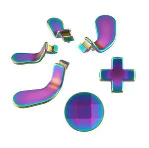 6 in 1 Magnetic Metal Stainless Steel D-pads + Replacement Back Paddles for Xbox One Elite Series 2 Controller, Elite Series 2 Core Controller - Metalic Rainbow Aura Blue & Purple @ 6 in 1 Magnetic Metal Stainless Steel D-pads + Replacement Back Paddles for Xbox One Elite Series 2 Controller, Elite Series 2 Core Controller - Metalic Rainbow Aura Blue & Purple @