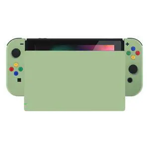 Matcha Green Soft Touch Grip Joycon Housing Shell with ABXY Direction Buttons for Nintendo Switch, Replacement Faceplate for Nintendo Switch Dock Joy-Con Dock NOT Included @ Matcha Green Soft Touch Grip Joycon Housing Shell with ABXY Direction Buttons for Nintendo Switch, Replacement Faceplate for Nintendo Switch Dock Joy-Con Dock NOT Included @