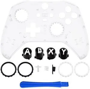 Transparent Clear Patterned Faceplate Shell + Three-Tone ABXY Button for Xbox Elite 2 Core Controller @ Transparent Clear Patterned Faceplate Shell + Three-Tone ABXY Button for Xbox Elite 2 Core Controller @