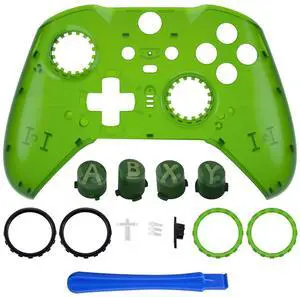 Clear Green Faceplate Shell + Three-Tone ABXY Button for Xbox Elite 2 Core Controller @ Clear Green Faceplate Shell + Three-Tone ABXY Button for Xbox Elite 2 Core Controller @