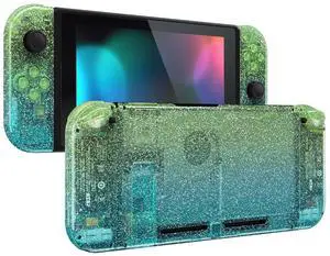 DIY Replacement Shell Buttons for Nintendo Switch, Custom Back Plate for Switch Console, Housing Case with Colorful Buttons for Joycon Handheld - Glitter Gradient Translucent Green Blue @ DIY Replacement Shell Buttons for Nintendo Switch, Custom Back Plate for Switch Console, Housing Case with Colorful Buttons for Joycon Handheld - Glitter Gradient Translucent Green Blue @