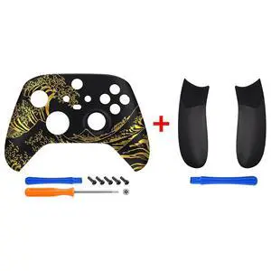 Custom Shell + Rubberized Grips Replacement Back Panels for Xbox Series X/S Controller - Black @ Custom Shell + Rubberized Grips Replacement Back Panels for Xbox Series X/S Controller - Black @
