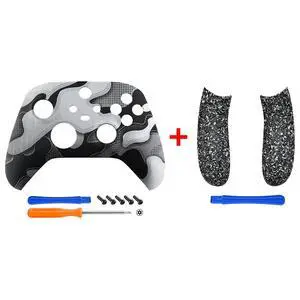Black White Camouflage Patterned Shell + Replacement Left Right Side Rails for Xbox Series X/S Controller @ Black White Camouflage Patterned Shell + Replacement Left Right Side Rails for Xbox Series X/S Controller @