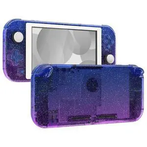 Glitter Gradient Translucent Bluebell DIY Replacement Shell for Nintendo Switch Lite, NSL Handheld Controller Housing w/Screen Protector, Custom Case Cover for Nintendo Switch Lite @ Glitter Gradient Translucent Bluebell DIY Replacement Shell for Nintendo Switch Lite, NSL Handheld Controller Housing w/Screen Protector, Custom Case Cover for Nintendo Switch Lite @