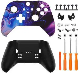 Origin of Chaos Patterned Faceplate Shell + Textured Black Bottom Shell for Xbox Elite Series 2, Elite Series 2 Core Controller - Wood Grain @ Origin of Chaos Patterned Faceplate Shell + Textured Black Bottom Shell for Xbox Elite Series 2, Elite Series 2 Core Controller - Wood Grain @