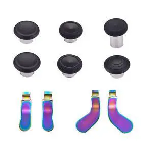 6 in 1 Metal Black Replacement Thumbsticks Grip + 4 pcs Metalic Rainbow Metal Stainless Steel Paddles for Xbox Elite Seies 2 & Elite 2 Core Controller (Model 1797) @ 6 in 1 Metal Black Replacement Thumbsticks Grip + 4 pcs Metalic Rainbow Metal Stainless Steel Paddles for Xbox Elite Seies 2 & Elite 2 Core Controller (Model 1797) @