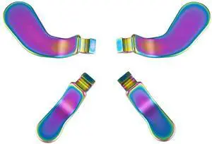 4 pcs Metalic Rainbow Aura Blue & Purple Stainless Steel Paddles, Replacement Interchangeable Hair Trigger Locks for Xbox One Elite, Xbox Elite Series 2 & Elite 2 Core Controller @ 4 pcs Metalic Rainbow Aura Blue & Purple Stainless Steel Paddles, Replacement Interchangeable Hair Trigger Locks for Xbox One Elite, Xbox Elite Series 2 & Elite 2 Core Controller @