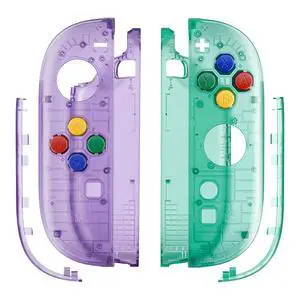 Replacement Shell Buttons for Joycon 2, Clear Purple & Green Custom Housing Faceplate Case + Decorative Strips + ABXY Direction Key Tools for Nintendo Switch 2 Controller - Essence Version @ Replacement Shell Buttons for Joycon 2, Clear Purple & Green Custom Housing Faceplate Case + Decorative Strips + ABXY Direction Key Tools for Nintendo Switch 2 Controller - Essence Version @