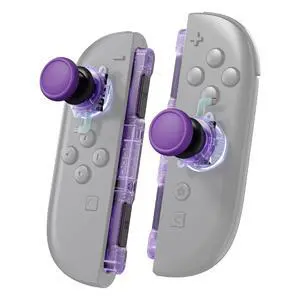 Replacement 3D Joystick & Thumb Grips & Side Rail Shell Buttons for Nintendo Switch 2 JoyCon, Console Rail Stickers Left Right Analog Thumbsticks Caps for Switch 2 - Clear Atomic Purple @ Replacement 3D Joystick & Thumb Grips & Side Rail Shell Buttons for Nintendo Switch 2 JoyCon, Console Rail Stickers Left Right Analog Thumbsticks Caps for Switch 2 - Clear Atomic Purple @