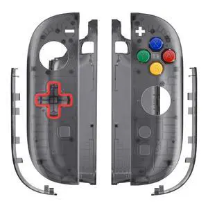 Replacement Shell (D-Pad Version) with Buttons for Joycon 2, Housing Faceplate Case + Decorative Strips + ABXY Dpad for Nintendo Switch 2 Controller - Essence Version - Clear Slate Black @ Replacement Shell (D-Pad Version) with Buttons for Joycon 2, Housing Faceplate Case + Decorative Strips + ABXY Dpad for Nintendo Switch 2 Controller - Essence Version - Clear Slate Black @