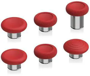 6 in 1 Metal Replacement Thumbsticks for Xbox Elite Series 2 Controller, Passion Red & Metallic Silver Swappable Magnetic Analog Stick Joystick Caps for Xbox Elite 2 Controller -Model 1797 @ 6 in 1 Metal Replacement Thumbsticks for Xbox Elite Series 2 Controller, Passion Red & Metallic Silver Swappable Magnetic Analog Stick Joystick Caps for Xbox Elite 2 Controller -Model 1797 @