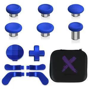 13 in 1 Component Pack Kit for Xbox Elite Series 2 Controller, 6 Metal Thumbsticks & Tool, 2 D-Pads, 4 Paddles for Xbox Elite Series 2 Core Controller - Blue & Metallic Silver @ 13 in 1 Component Pack Kit for Xbox Elite Series 2 Controller, 6 Metal Thumbsticks & Tool, 2 D-Pads, 4 Paddles for Xbox Elite Series 2 Core Controller - Blue & Metallic Silver @