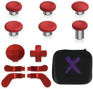 13 in 1 Component Pack Kit for Xbox Elite Series 2 Controller, 6 Metal Thumbsticks & Tool, 2 D-Pads, 4 Paddles for Xbox Elite Series 2 Core Controller - Scarlet Red & Metallic Silver @ 13 in 1 Component Pack Kit for Xbox Elite Series 2 Controller, 6 Metal Thumbsticks & Tool, 2 D-Pads, 4 Paddles for Xbox Elite Series 2 Core Controller - Scarlet Red & Metallic Silver @