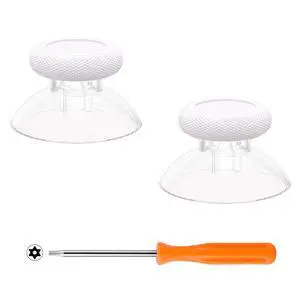 Replacement Thumbsticks for Xbox Controller, Joysticks Repair Kit for Xbox Series X/S, One (Standard, Elite V1), Custom Analog Stick Button - White & Clear @ Replacement Thumbsticks for Xbox Controller, Joysticks Repair Kit for Xbox Series X/S, One (Standard, Elite V1), Custom Analog Stick Button - White & Clear @