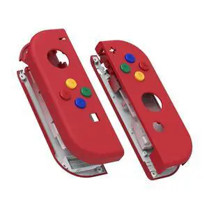 DIY Replacement Shell Buttons for Nintendo Switch & Switch OLED, Passion Red Custom Soft Touch Housing with Corlorful Button for Joycon Handheld Controller - Console Shell NOT Included @ DIY Replacement Shell Buttons for Nintendo Switch & Switch OLED, Passion Red Custom Soft Touch Housing with Corlorful Button for Joycon Handheld Controller - Console Shell NOT Included @
