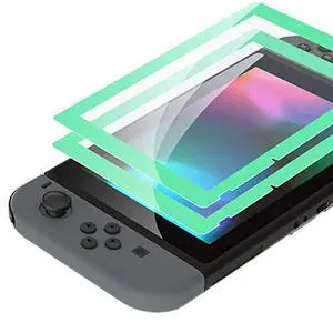 2-Pack Border Tempered Glass Screen Protector for Nintendo Switch, HD Clear Protective Film, Anti-Fingerprint, Shatterproof, Bubble-Free, Mint Green @ 2-Pack Border Tempered Glass Screen Protector for Nintendo Switch, HD Clear Protective Film, Anti-Fingerprint, Shatterproof, Bubble-Free, Mint Green @