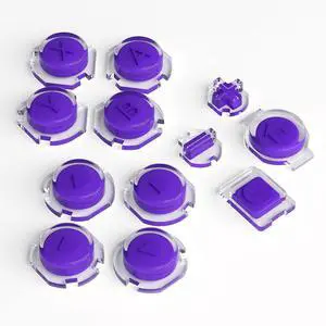 Replacement Two-Tone Jelly Buttons for JoyCon, Purple & Clear with Symbols Custom Controller ABXY Direction Home Capture + - Keys, DIY Action Face Buttons for Nintendo Switch & Switch OLED @ Replacement Two-Tone Jelly Buttons for JoyCon, Purple & Clear with Symbols Custom Controller ABXY Direction Home Capture + - Keys, DIY Action Face Buttons for Nintendo Switch & Switch OLED @