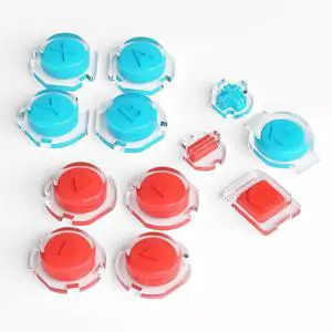 Replacement Two-Tone Jelly Buttons for JoyCon, Red Blue & Clear w/Symbols Custom Controller ABXY Direction Home Capture + - Keys, DIY Action Face Buttons for Nintendo Switch & Switch OLED @ Replacement Two-Tone Jelly Buttons for JoyCon, Red Blue & Clear w/Symbols Custom Controller ABXY Direction Home Capture + - Keys, DIY Action Face Buttons for Nintendo Switch & Switch OLED @