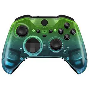 Gradient Translucent Green Blue Front Housing Shell Case Replacement Kit for Xbox One Elite Series 2, Xbox Elite 2 Core Controller Model 1797 - Thumbstick Accent Rings Included @ Gradient Translucent Green Blue Front Housing Shell Case Replacement Kit for Xbox One Elite Series 2, Xbox Elite 2 Core Controller Model 1797 - Thumbstick Accent Rings Included @