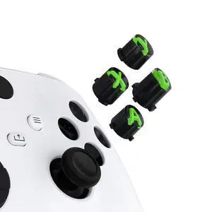 ABXY Buttons for Xbox Series X & S Controller, Three-Tone Black & Clear with Green Classic Symbols Action Keys Replacement Buttons for Xbox One S/X, Elite Series 2 & 1 Wireless Controller @ ABXY Buttons for Xbox Series X & S Controller, Three-Tone Black & Clear with Green Classic Symbols Action Keys Replacement Buttons for Xbox One S/X, Elite Series 2 & 1 Wireless Controller @