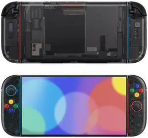 DIY Shell Buttons for Nintendo Switch 2, Custom Console Rear Back Plate + Controller Faceplate with Decorative Strips ABXY Direction Keys for Joycon 2 - Essence Version - Clear Slate Black @ DIY Shell Buttons for Nintendo Switch 2, Custom Console Rear Back Plate + Controller Faceplate with Decorative Strips ABXY Direction Keys for Joycon 2 - Essence Version - Clear Slate Black @