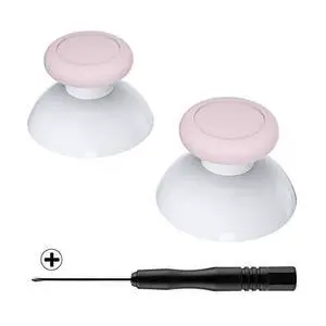 Cherry Blossoms Pink & White Dual-Color Replacement 3D Joystick Thumbsticks, Analog Thumb Sticks with Cross Screwdriver for Nintendo Switch Pro Controller @ Cherry Blossoms Pink & White Dual-Color Replacement 3D Joystick Thumbsticks, Analog Thumb Sticks with Cross Screwdriver for Nintendo Switch Pro Controller @