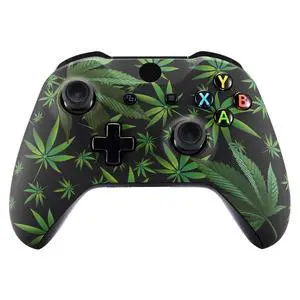 Green Weeds Faceplate Cover, Soft Touch Front Housing Shell Case, Comfortable Soft Grip Replacement Kit for Xbox One S & Xbox One X Controller Model 1708 - Controller NOT Included @ Green Weeds Faceplate Cover, Soft Touch Front Housing Shell Case, Comfortable Soft Grip Replacement Kit for Xbox One S & Xbox One X Controller Model 1708 - Controller NOT Included @