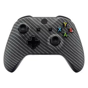 Black Silver Carbon Fiber Faceplate Cover for Xbox One Wireless Controller 1708, Soft Touch Custom Front Housing Shell Case for Xbox One X & One S Controller @ Black Silver Carbon Fiber Faceplate Cover for Xbox One Wireless Controller 1708, Soft Touch Custom Front Housing Shell Case for Xbox One X & One S Controller @