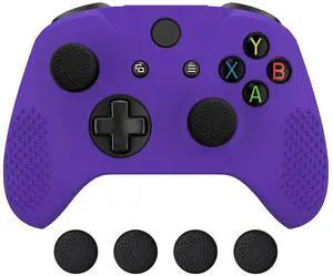 PlayVital Soft Anti-Slip Purple Silicone Controller Cover Skins for Xbox One X/S Controller - Thumb Grips Caps Protective Case NOT Included @ PlayVital Soft Anti-Slip Purple Silicone Controller Cover Skins for Xbox One X/S Controller - Thumb Grips Caps Protective Case NOT Included @