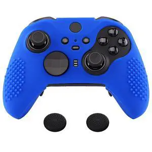 PlayVital Blue Soft Anti-Slip Silicone Cover Skins, Controller Protective Case for New Xbox One Elite Series 2, Xbox Elite 2 Core with Thumb Grips Analog Caps @ PlayVital Blue Soft Anti-Slip Silicone Cover Skins, Controller Protective Case for New Xbox One Elite Series 2, Xbox Elite 2 Core with Thumb Grips Analog Caps @