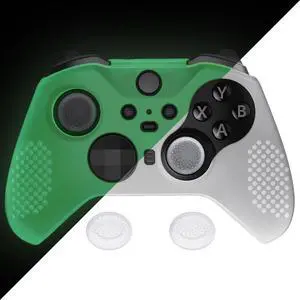 PlayVital Glow in Dark - Green Soft Anti-Slip Silicone Cover Skins for Xbox Elite 2 Controller, Custom Protective Case for Xbox Elite Series 2 Controller with Thumb Grips @ PlayVital Glow in Dark - Green Soft Anti-Slip Silicone Cover Skins for Xbox Elite 2 Controller, Custom Protective Case for Xbox Elite Series 2 Controller with Thumb Grips @
