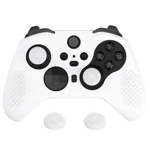 PlayVital White Soft Anti-Slip Silicone Cover Skins for Xbox One Elite Controller Series 2, Custom Protective Case for Xbox Elite Series 2 Core Controller with Thumb Grips @ PlayVital White Soft Anti-Slip Silicone Cover Skins for Xbox One Elite Controller Series 2, Custom Protective Case for Xbox Elite Series 2 Core Controller with Thumb Grips @