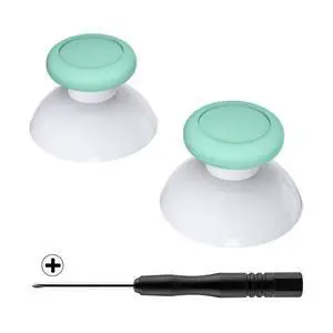 Mint Green & White Dual-color Replacement 3D Joystick Thumbsticks, Analog Thumb Sticks with Cross Screwdriver for Nintendo Switch Pro Controller @ Mint Green & White Dual-color Replacement 3D Joystick Thumbsticks, Analog Thumb Sticks with Cross Screwdriver for Nintendo Switch Pro Controller @