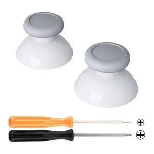 Robot White & New Hope Gray Replacement 3D Joystick Thumbsticks, Analog Thumb Sticks with Cross Screwdriver for Nintendo Switch Pro Controller @ Robot White & New Hope Gray Replacement 3D Joystick Thumbsticks, Analog Thumb Sticks with Cross Screwdriver for Nintendo Switch Pro Controller @