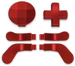 6 in 1 Metallic Scarlet Red Magnetic Stainless Steel D-pads Replacement Back Paddles for Xbox Elite , Direction Keys Back Buttons for Xbox Elite & Elite Series 2 Controller @ 6 in 1 Metallic Scarlet Red Magnetic Stainless Steel D-pads Replacement Back Paddles for Xbox Elite , Direction Keys Back Buttons for Xbox Elite & Elite Series 2 Controller @