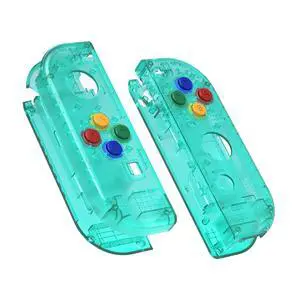 DIY Replacement Shell Buttons for Nintendo Switch & Switch OLED, Clear Emerald Green Custom Housing Case with Corlorful Button for Joycon Handheld Controller - Console Shell NOT Included @ DIY Replacement Shell Buttons for Nintendo Switch & Switch OLED, Clear Emerald Green Custom Housing Case with Corlorful Button for Joycon Handheld Controller - Console Shell NOT Included @