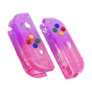 DIY Replacement Shell Buttons for Nintendo Switch & Switch OLED, Gradient Translucent Purple Rose Red Custom Housing Case with Corlorful Button for Joycon - Console Shell NOT Included @ DIY Replacement Shell Buttons for Nintendo Switch & Switch OLED, Gradient Translucent Purple Rose Red Custom Housing Case with Corlorful Button for Joycon - Console Shell NOT Included @
