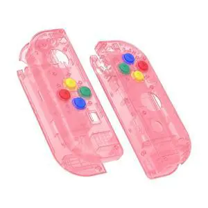 DIY Replacement Shell Buttons for Nintendo Switch & Switch OLED, Clear Cherry Pink Custom Housing Case with Corlorful Button for Joycon Handheld Controller - Console Shell NOT Included @ DIY Replacement Shell Buttons for Nintendo Switch & Switch OLED, Clear Cherry Pink Custom Housing Case with Corlorful Button for Joycon Handheld Controller - Console Shell NOT Included @
