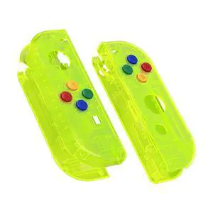 DIY Replacement Shell Buttons for Nintendo Switch & Switch OLED, Clear Lime Green Custom Housing Case with Corlorful Button for Joycon Handheld Controller - Console Shell NOT Included @ DIY Replacement Shell Buttons for Nintendo Switch & Switch OLED, Clear Lime Green Custom Housing Case with Corlorful Button for Joycon Handheld Controller - Console Shell NOT Included @