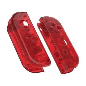 DIY Replacement Shell Buttons for Nintendo Switch & Switch OLED, Transparent Clear Red Custom Housing Case with Full Set Button for Joycon Handheld Controller - Console Shell NOT Included @ DIY Replacement Shell Buttons for Nintendo Switch & Switch OLED, Transparent Clear Red Custom Housing Case with Full Set Button for Joycon Handheld Controller - Console Shell NOT Included @