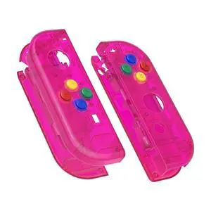 DIY Replacement Shell Buttons for Nintendo Switch & Switch OLED, Clear Candy Pink Custom Housing Case with Corlorful Button for Joycon Handheld Controller - Console Shell NOT Included @ DIY Replacement Shell Buttons for Nintendo Switch & Switch OLED, Clear Candy Pink Custom Housing Case with Corlorful Button for Joycon Handheld Controller - Console Shell NOT Included @