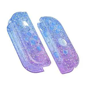 DIY Replacement Shell Buttons for Nintendo Switch & Switch OLED Joycon and Strap, Glitter Gradient Translucent Bluebell Housing Wrist Strap with Buttons for Switch & Switch OLED @ DIY Replacement Shell Buttons for Nintendo Switch & Switch OLED Joycon and Strap, Glitter Gradient Translucent Bluebell Housing Wrist Strap with Buttons for Switch & Switch OLED @