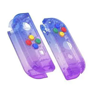 DIY Replacement Shell Buttons for Nintendo Switch & Switch OLED, Gradient Translucent Bluebell Custom Housing Case with Corlorful Button for Joycon - Console Shell Without @ DIY Replacement Shell Buttons for Nintendo Switch & Switch OLED, Gradient Translucent Bluebell Custom Housing Case with Corlorful Button for Joycon - Console Shell Without @
